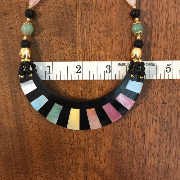 Natural Mixed Gemstone Inlay Choker Necklace - Picture 6 of 9